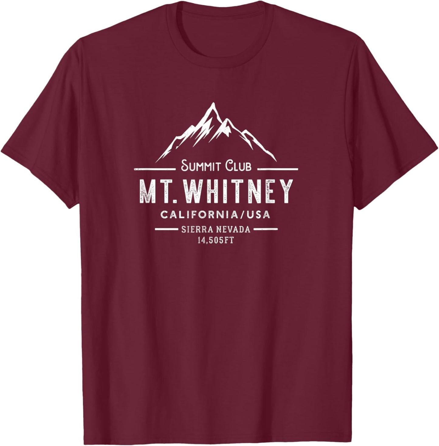 Mount Whitney summit club - California T-Shirt - T-Shirt | Maroon