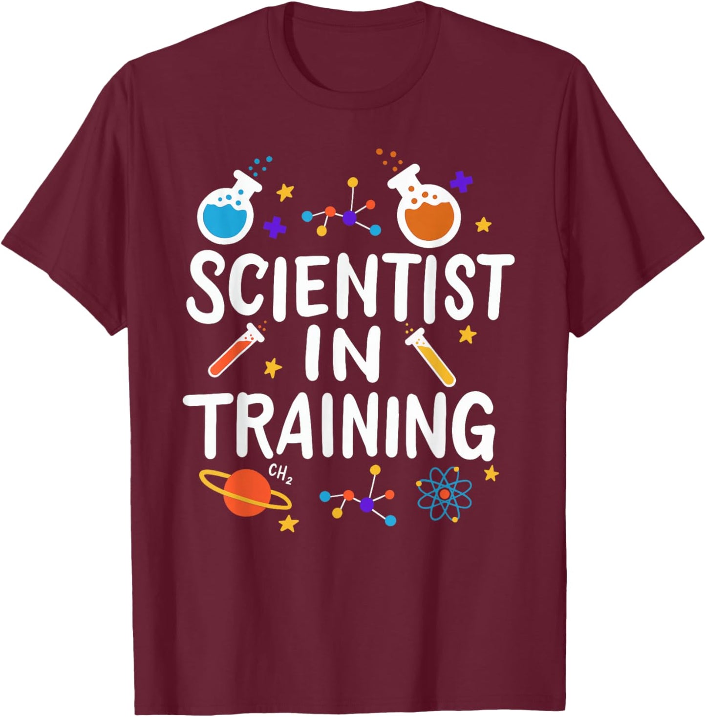 Science Kids School Studying Funny Scientist in Training T-Shirt - T-Shirt | Maroon