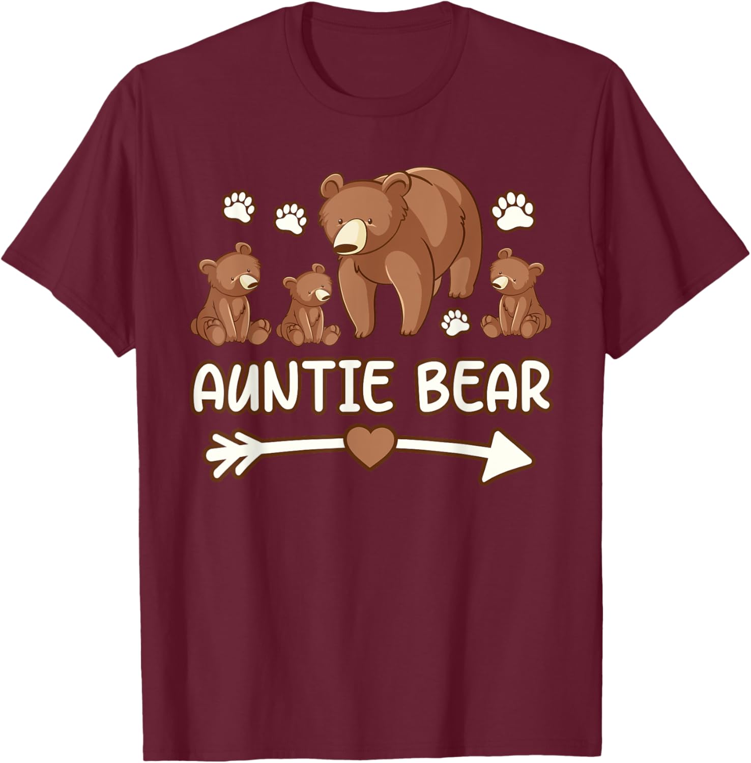 Auntie bear 3 cubs shirts, Auntie bear shirt T-Shirt - T-Shirt | Maroon