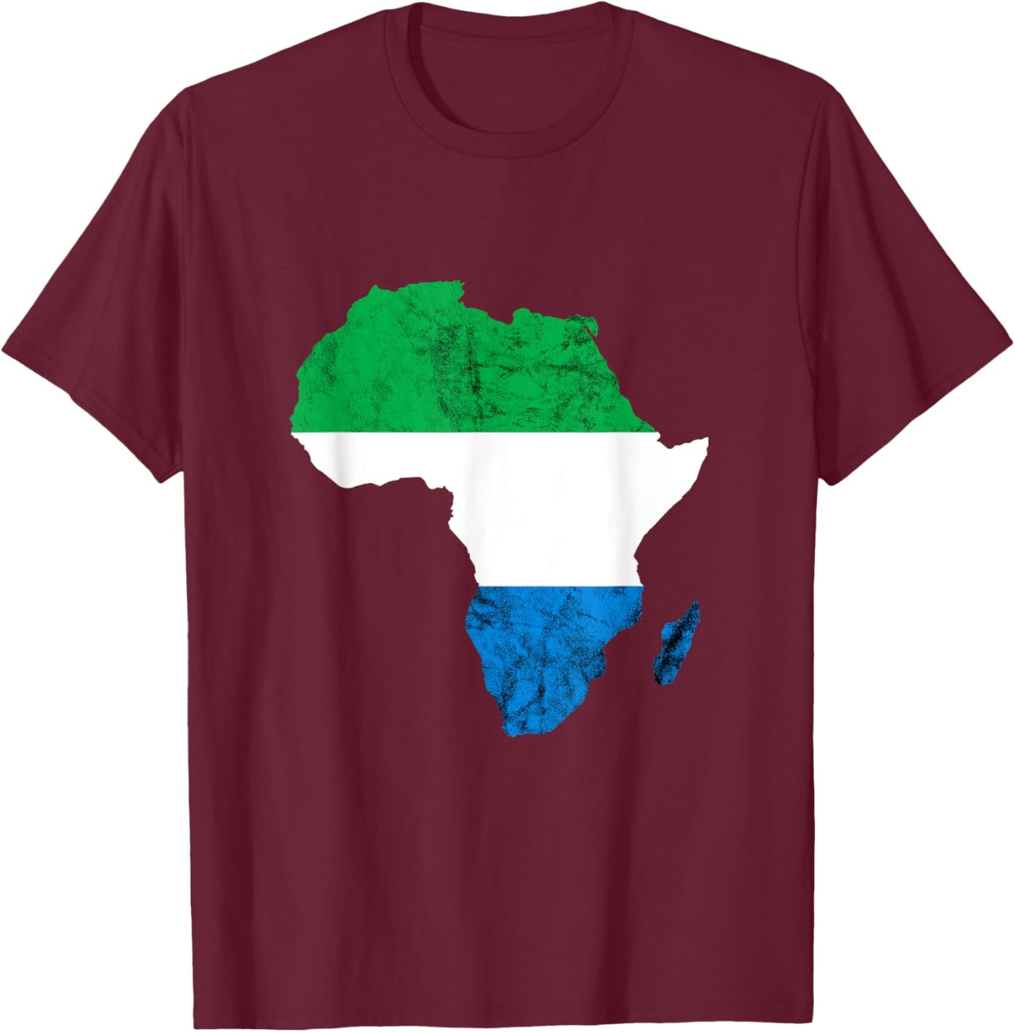 Sierra Leone Pride Roots Map Flag of Sierra Leonean T-Shirt - T-Shirt | Maroon