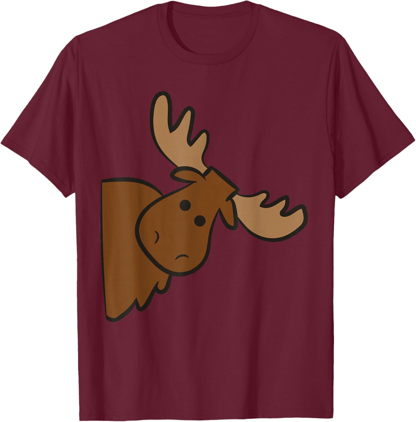 Cute Moose Elk Deer Funny Alaska Moose Small T-Shirt - T-Shirt | Maroon