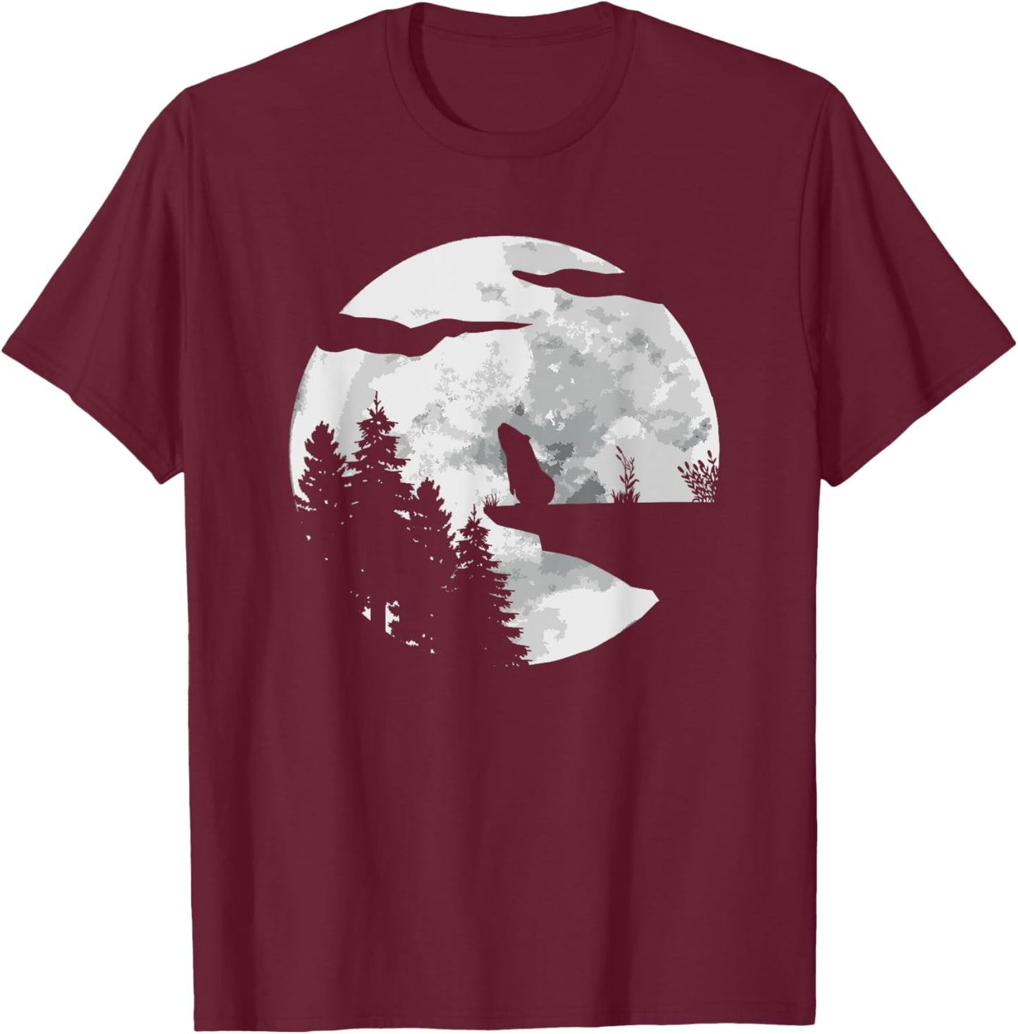 Guinea Pig Silhouette At Night With A Moon - Guinea Pig T-Shirt - T-Shirt | Maroon