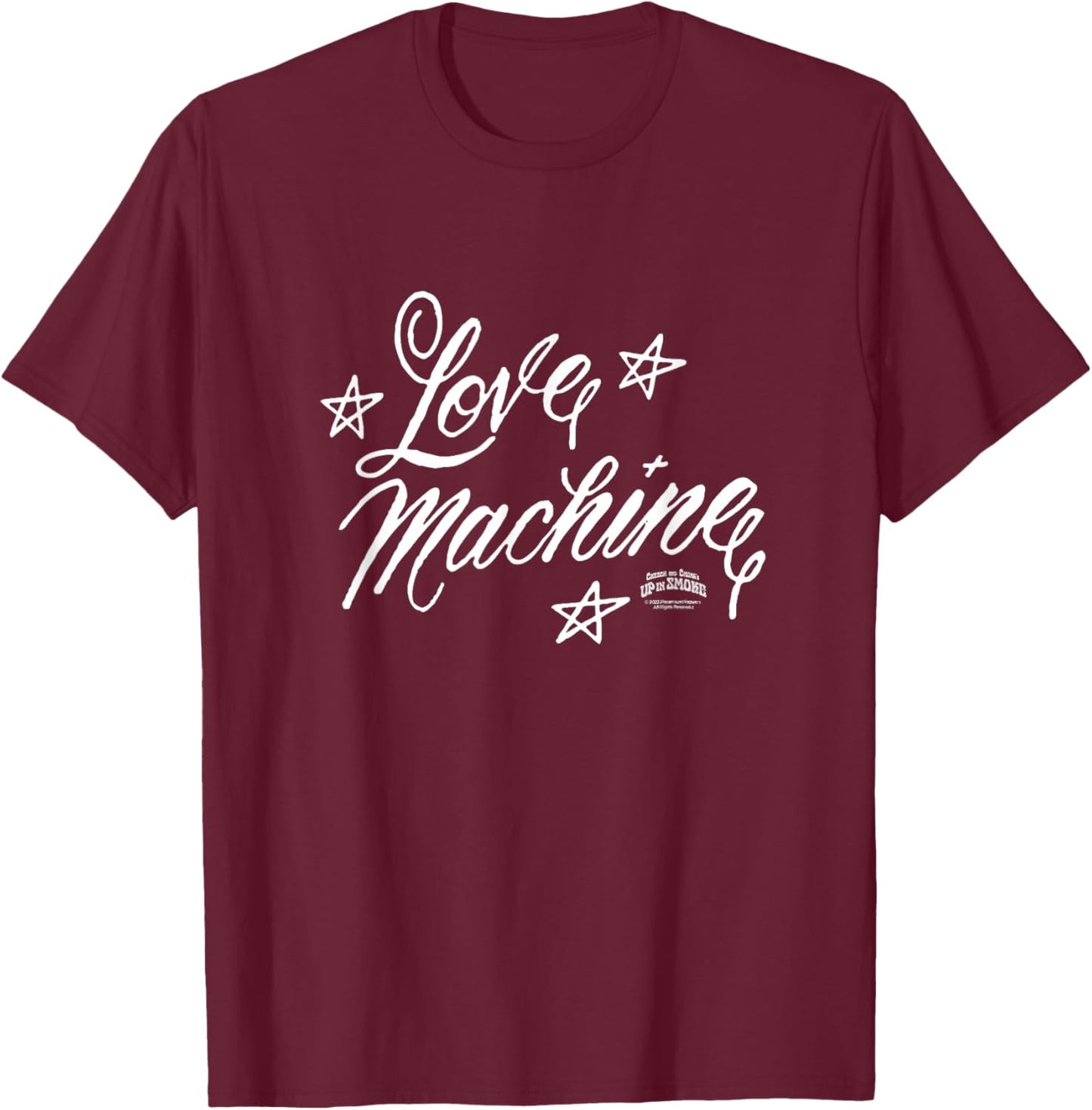 Cheech and Chong's Up in Smoke Love Machine Design T-Shirt - T-Shirt | Maroon