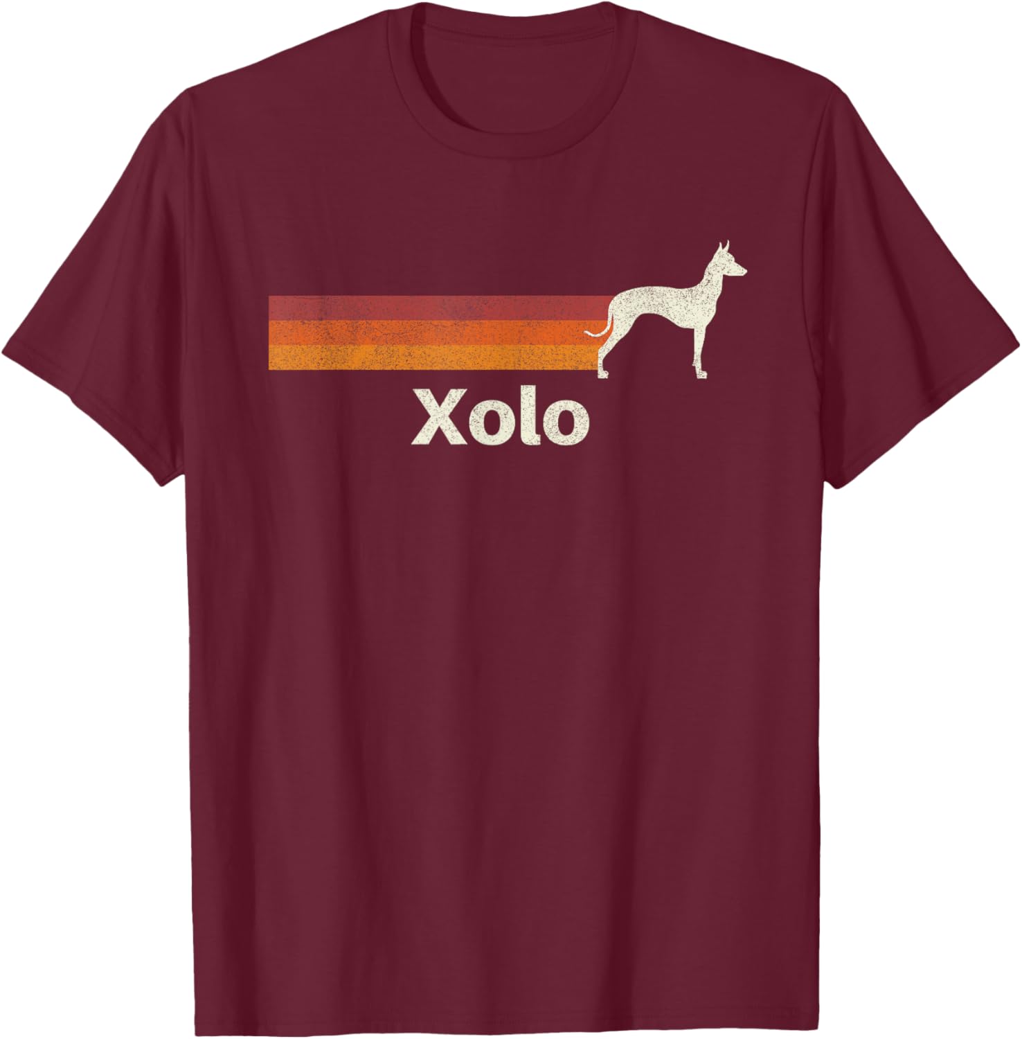Vintage Xoloitzcuintli Xolo Retro Mom Dad Dog T-Shirt - T-Shirt | Maroon