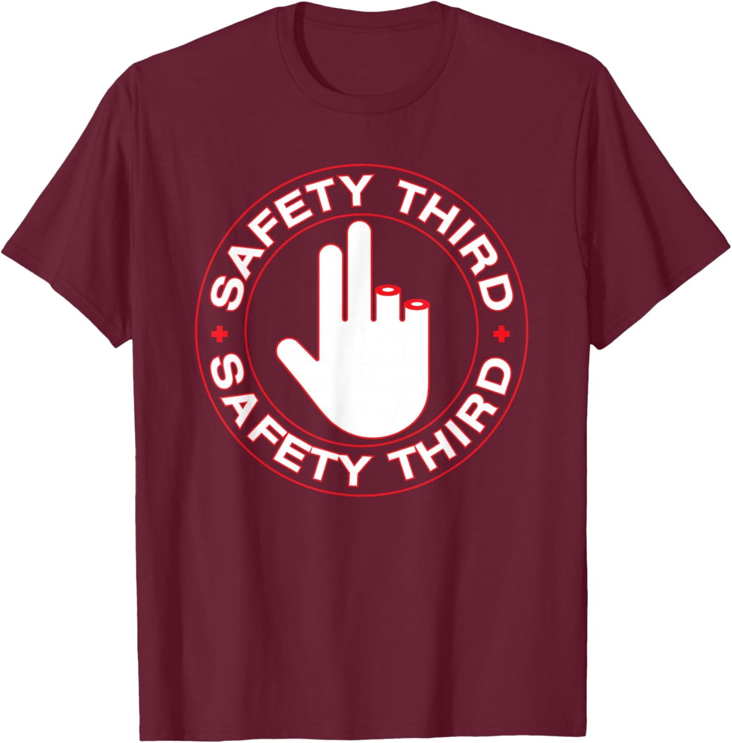 Funny safety third t shirt - Missing Fingers Shirt Safety Th T-Shirt - T-Shirt | Maroon
