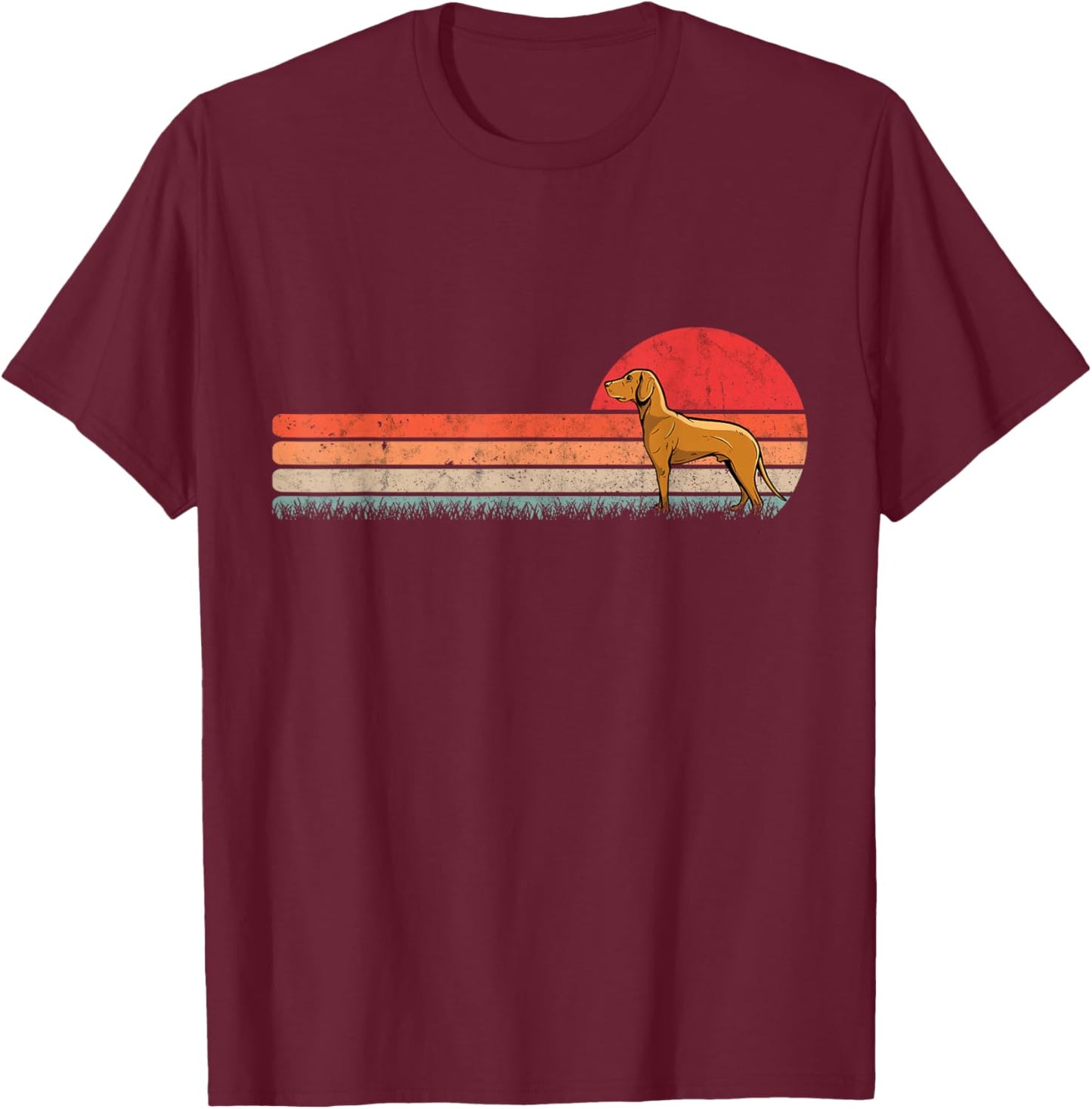 Magyar Vizsla Retro Wirehaired Pointer Vizsla T-Shirt - T-Shirt | Maroon