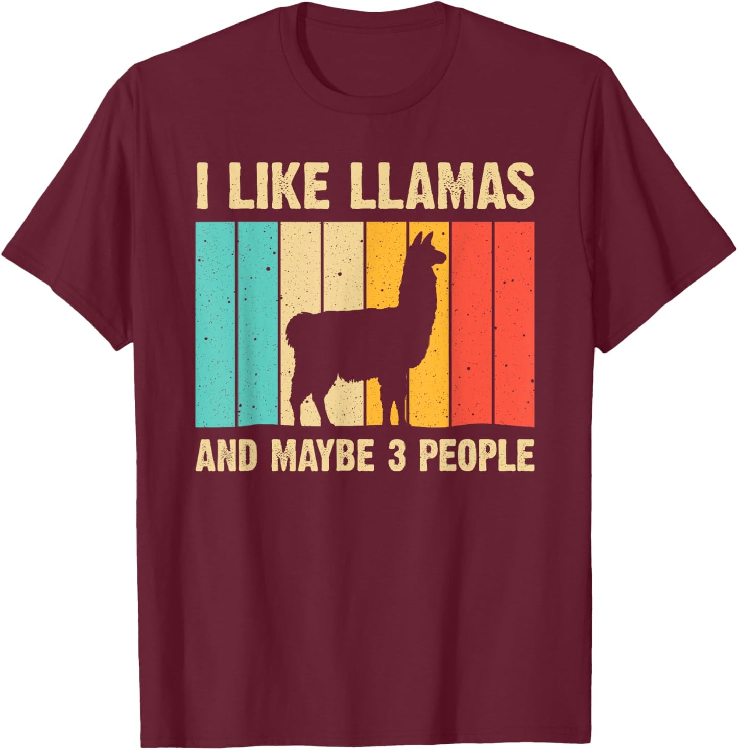 Funny Llama Design For Kids Men Women Alpaca Lover Farming T-Shirt - T-Shirt | Maroon