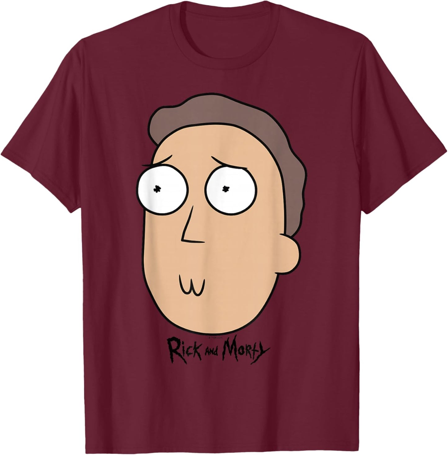 Rick And Morty Jerry Big Face T-Shirt - T-Shirt | Maroon