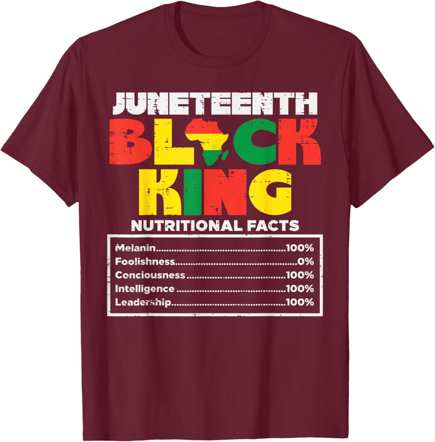 Juneteenth Black King Melanin June 19th 1865 African Dad Men T-Shirt - T-Shirt | Maroon