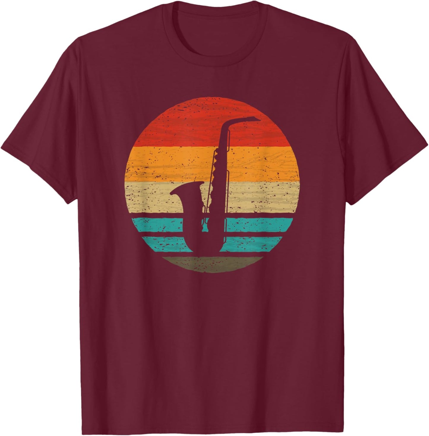 Saxophone Retro Style Vintage T-Shirt - T-Shirt | Maroon