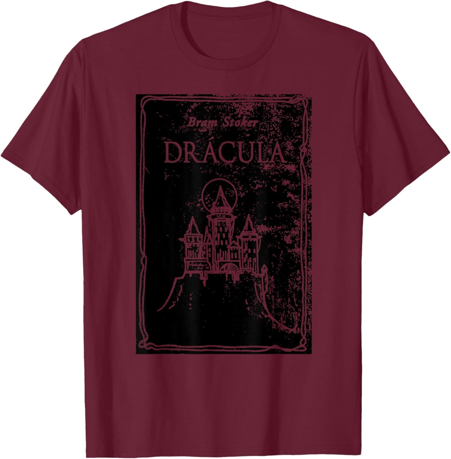 Bram Stoker's Dracula 1897 Original Book Cover Art T-Shirt - T-Shirt | Maroon