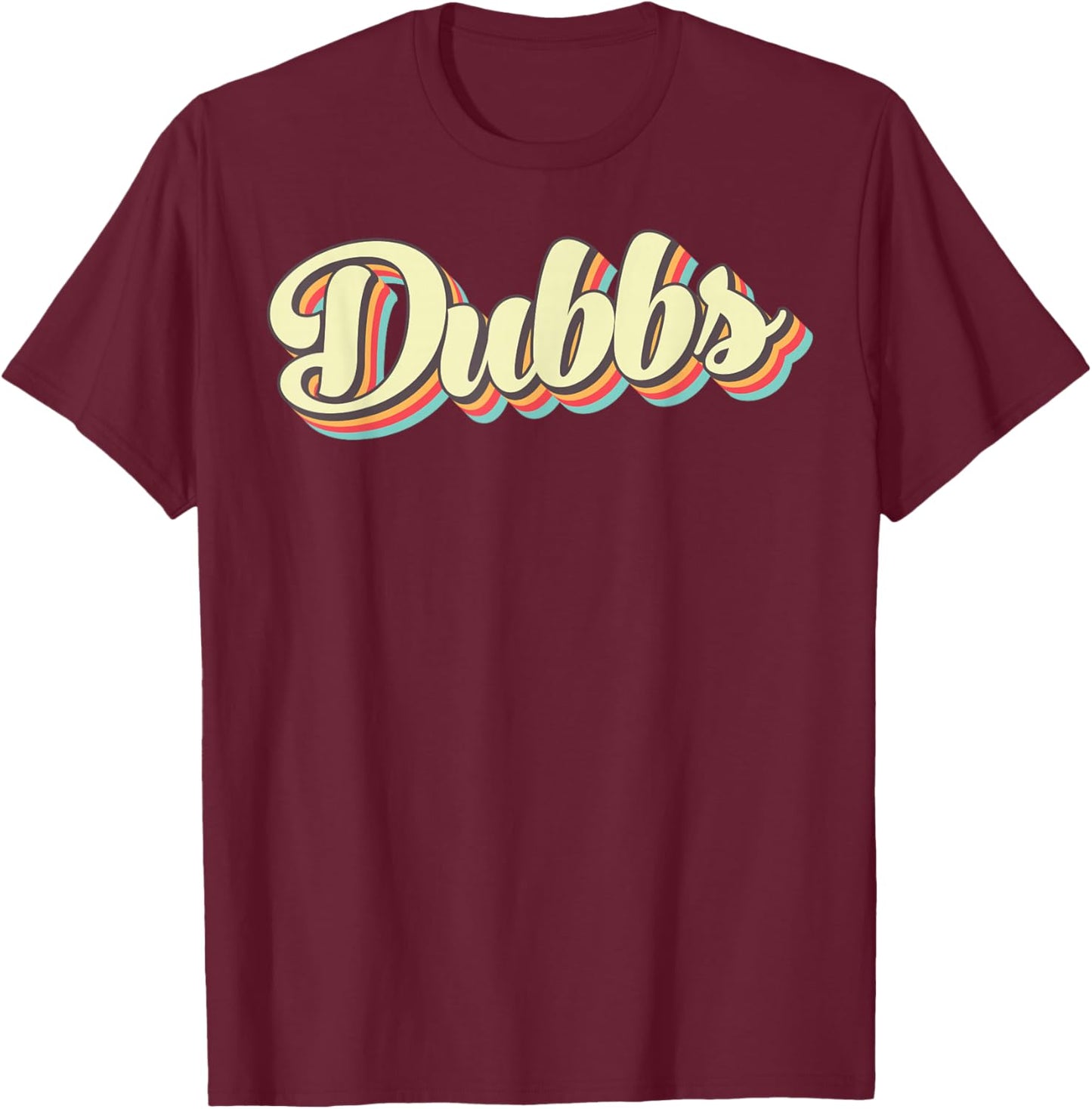 Dubbs Retro Art Baseball Font Vintage T-Shirt - T-Shirt | Maroon
