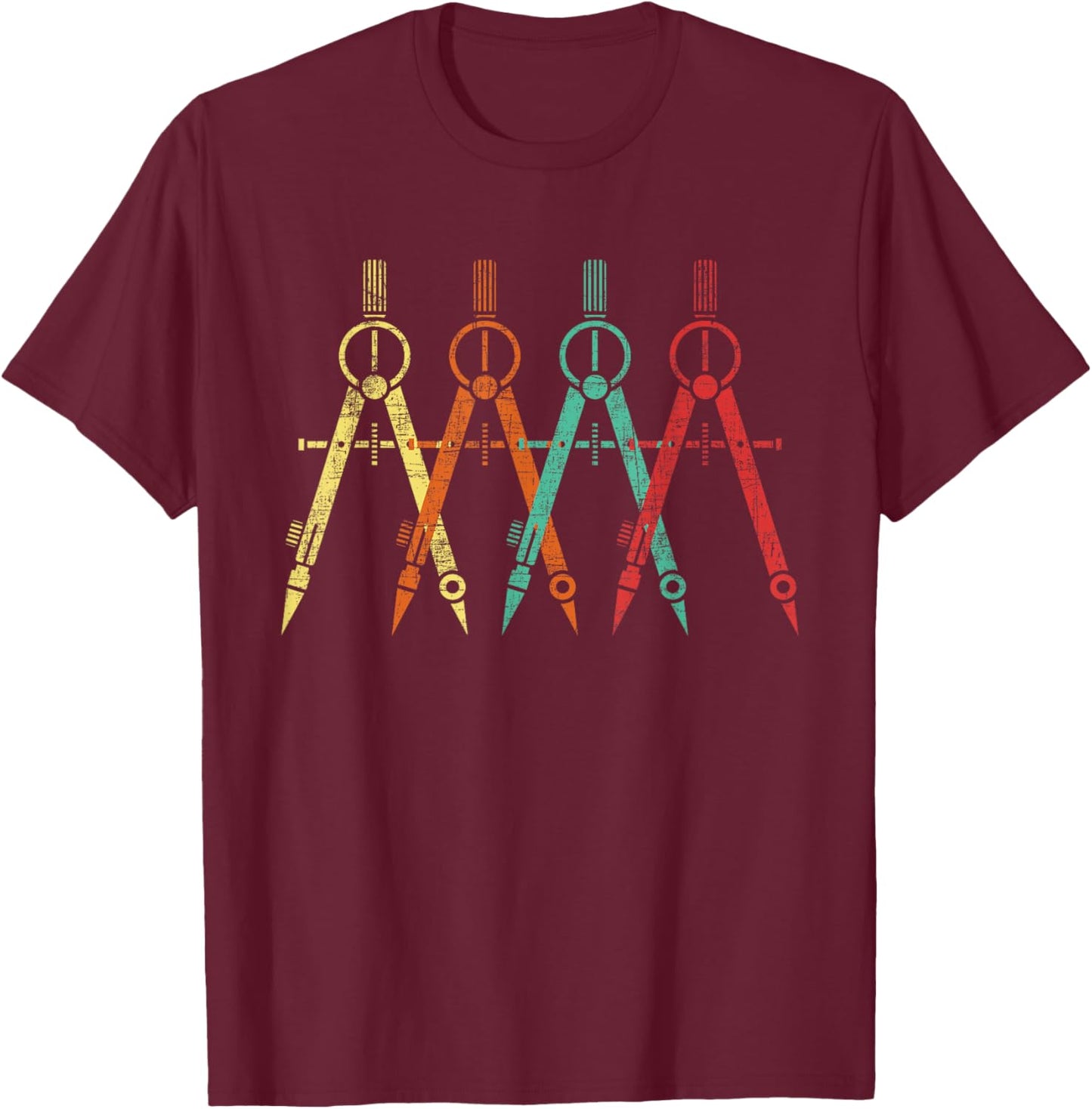 Funny Architect Shirts Architect Protractor - Architecture Art Architectural Design T-Shirt - T-Shirt | Maroon