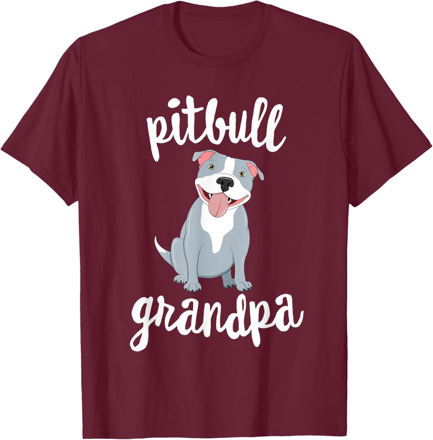 Pitbull Grandpa Pawpa Dog Grandparents Grand Paw Men Women Kids T-Shirt - T-Shirt | Maroon