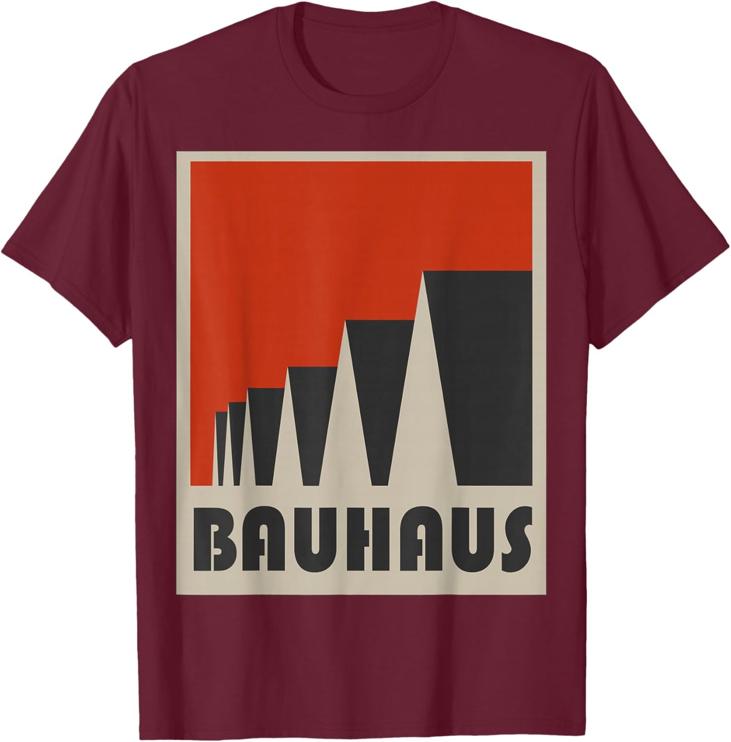 Bauhaus Beach Surf Retro 1960's California Cool Surfing T-Shirt - T-Shirt | Maroon