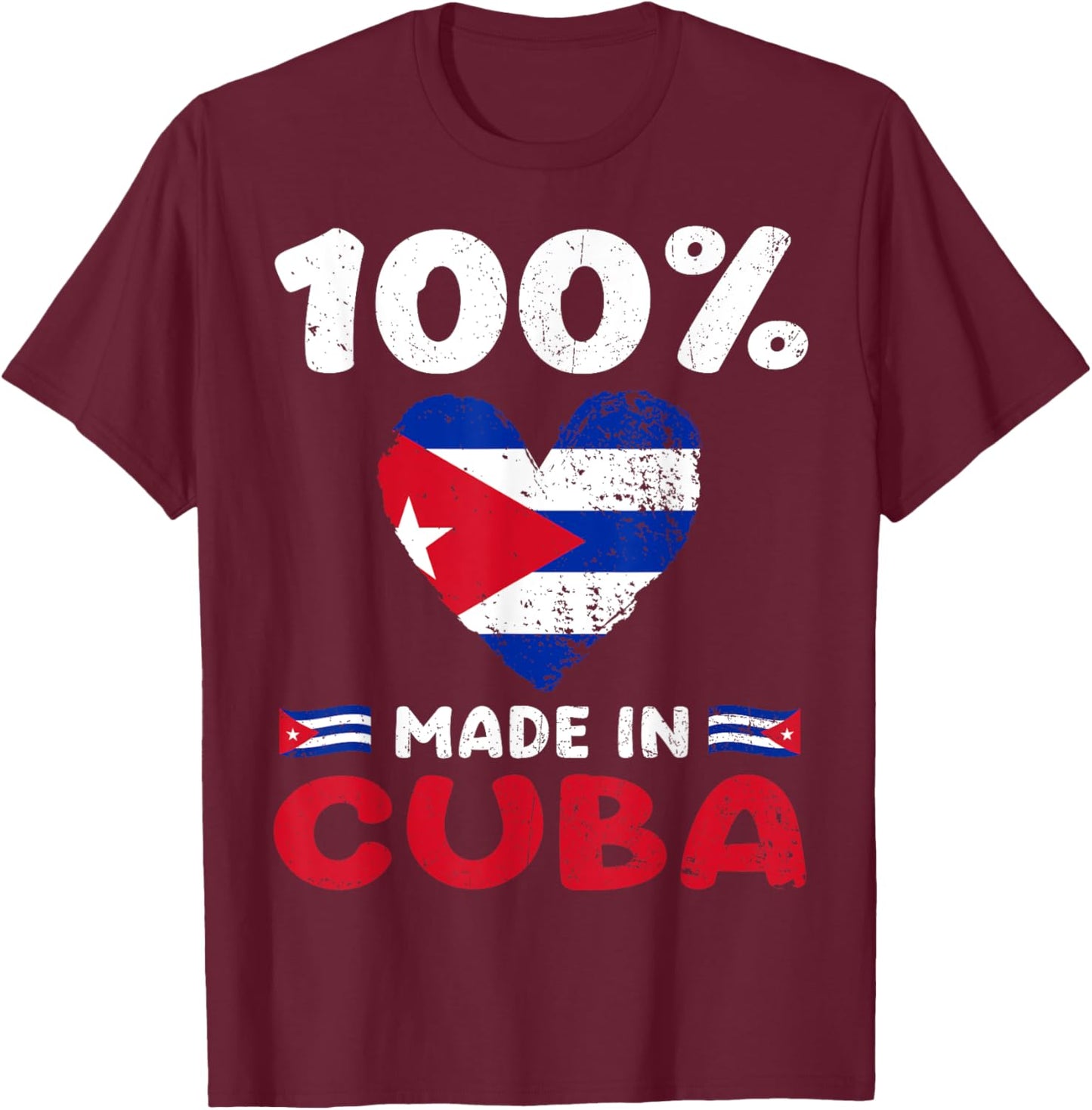 100 Percent Made In Cuba Cuban Boys Girls Kids T-Shirt - T-Shirt | Maroon