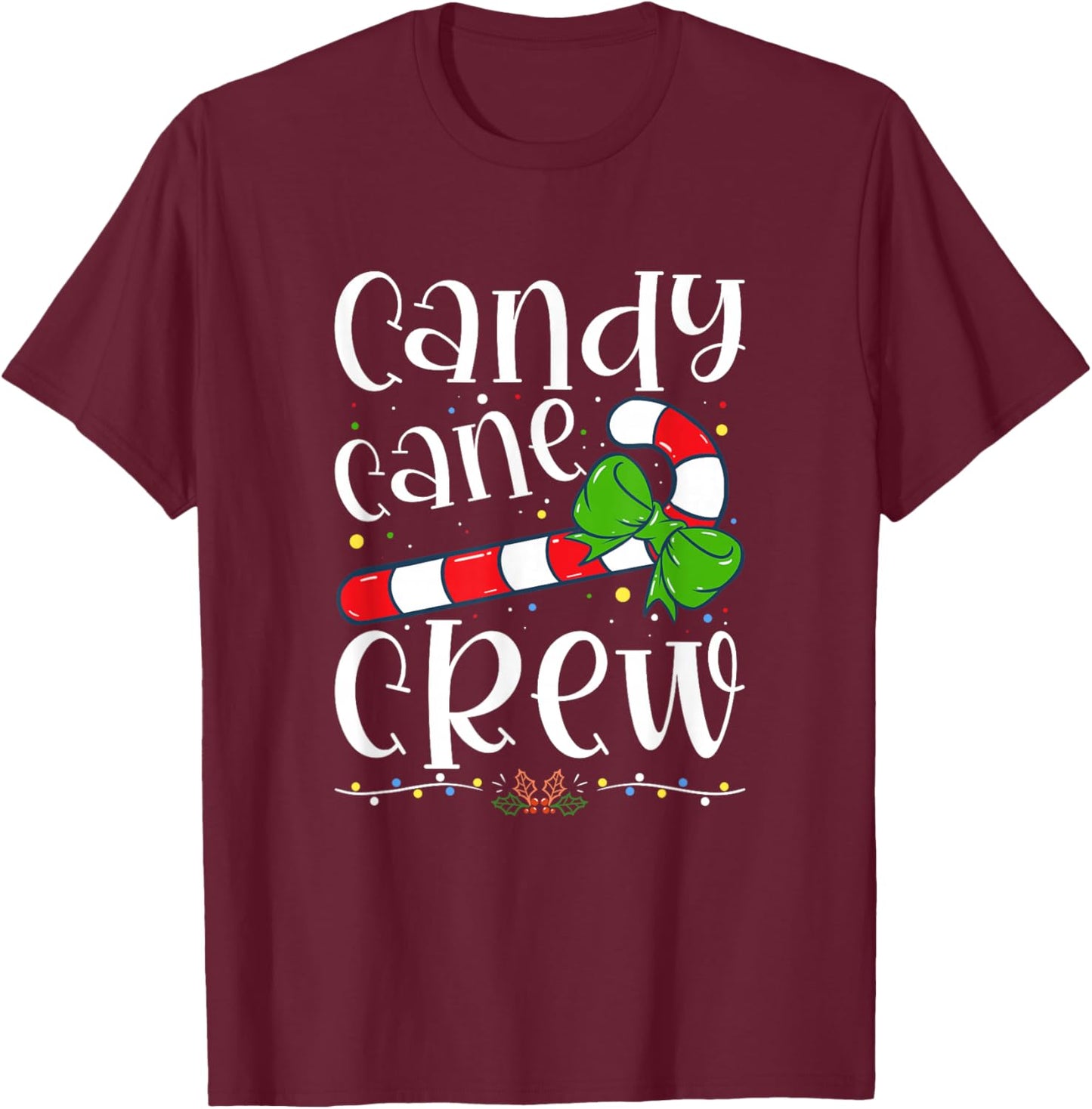 Candy Cane Crew Funny Christmas Candy Lover X-mas T-Shirt - T-Shirt | Maroon