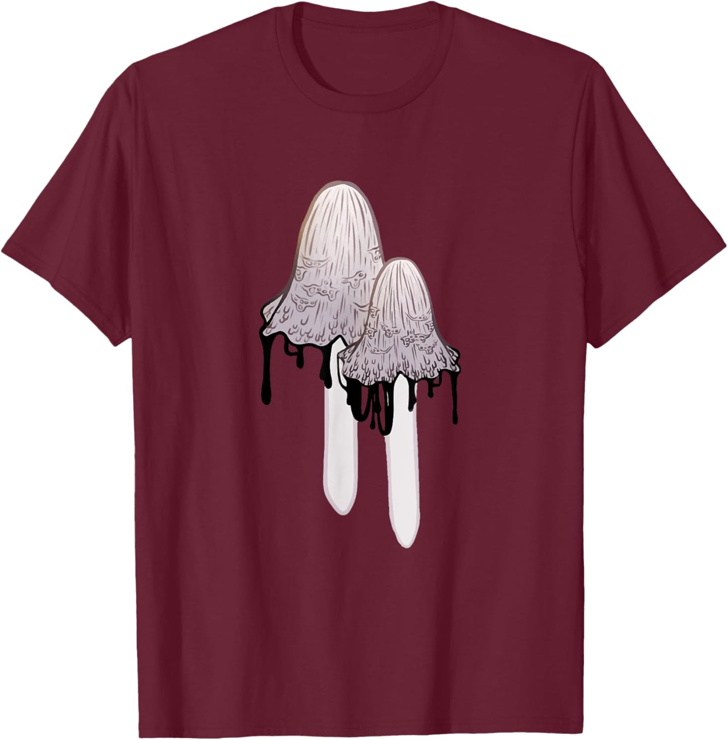 Inky Cap Ink Cap Foraging Mushrooms T-Shirt - T-Shirt | Maroon