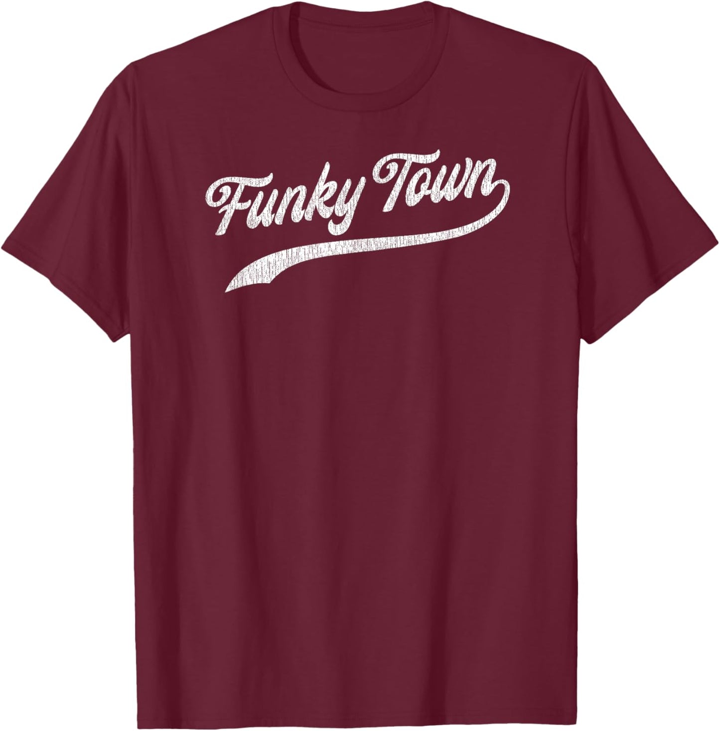 FUNKY TOWN Fort Worth TX Baseball Style Design With Details T-Shirt - T-Shirt | Maroon