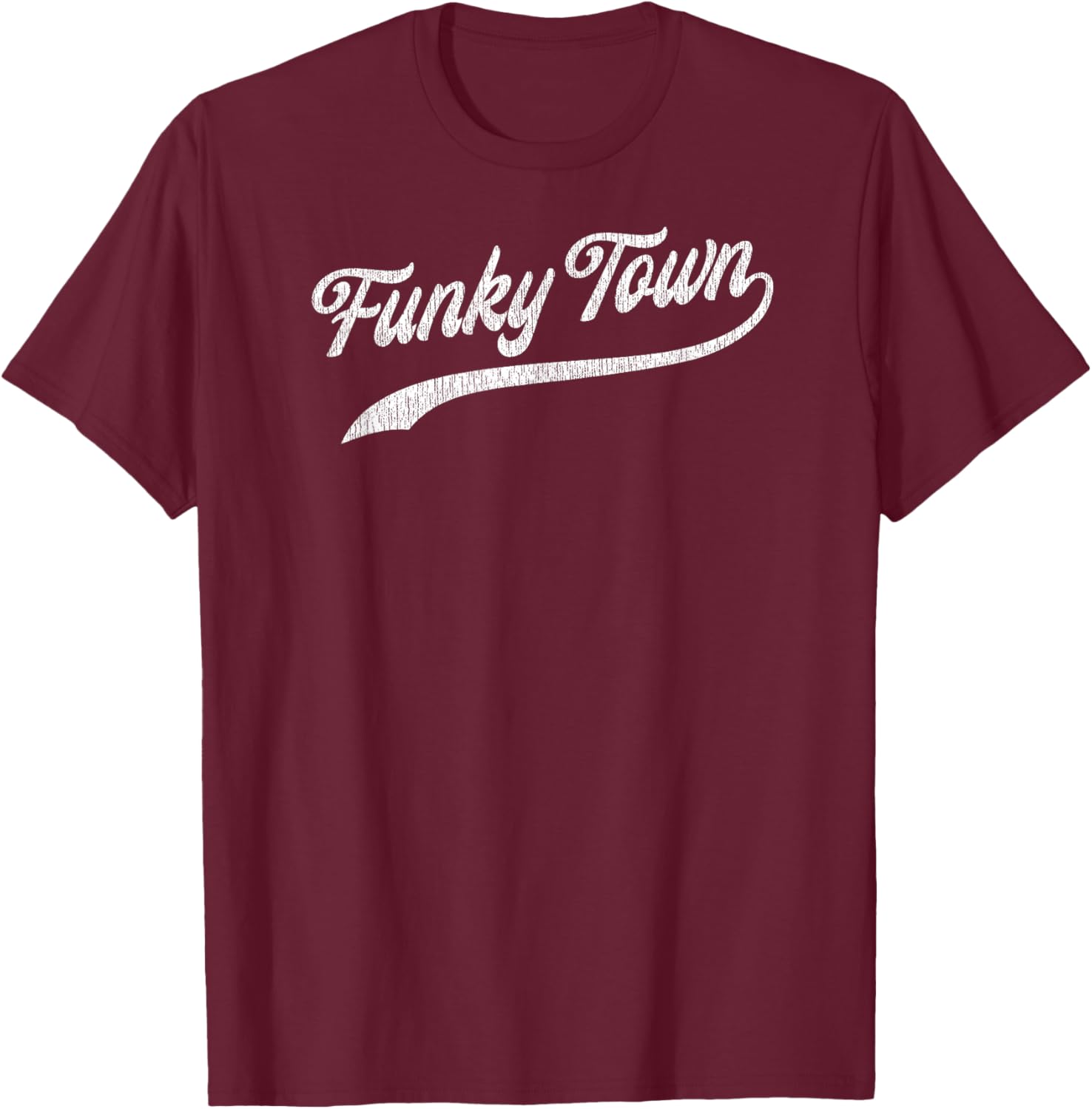 FUNKY TOWN Fort Worth TX Baseball Style Design With Details T-Shirt - T-Shirt | Maroon