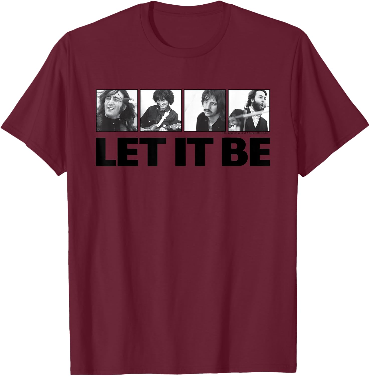 The Beatles - Let It Be Music T-Shirt - T-Shirt | Maroon