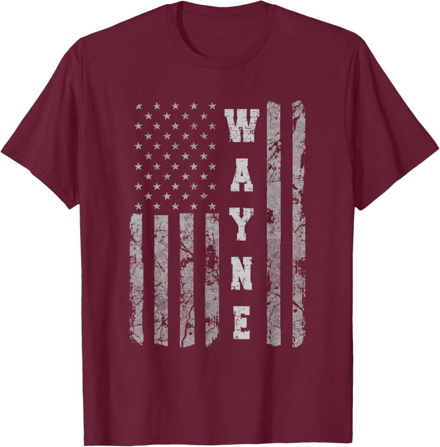 Wayne, New Jersey, American flag T-Shirt - T-Shirt | Maroon