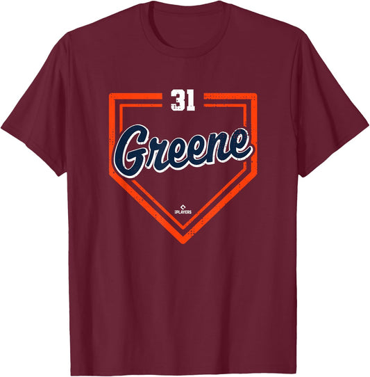 Home Plate Gameday Riley Greene Detroit MLBPA T-Shirt - T-Shirt | Maroon