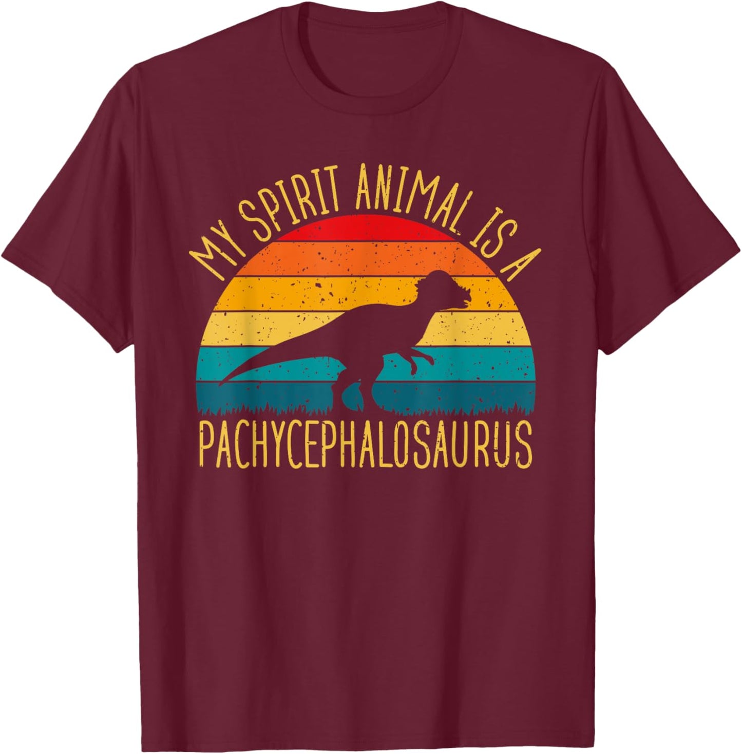 Pachycephalosaurus Is My Spirit Animal Dinosaur Lovers T-Shirt - T-Shirt | Maroon