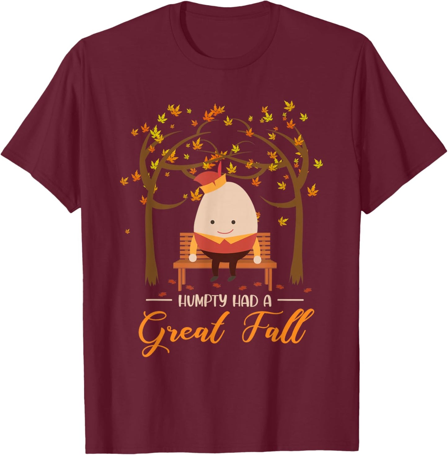Nursery Rhymes for Kids or Humpty Dumpty sat on a Wall T-Shirt - T-Shirt | Maroon