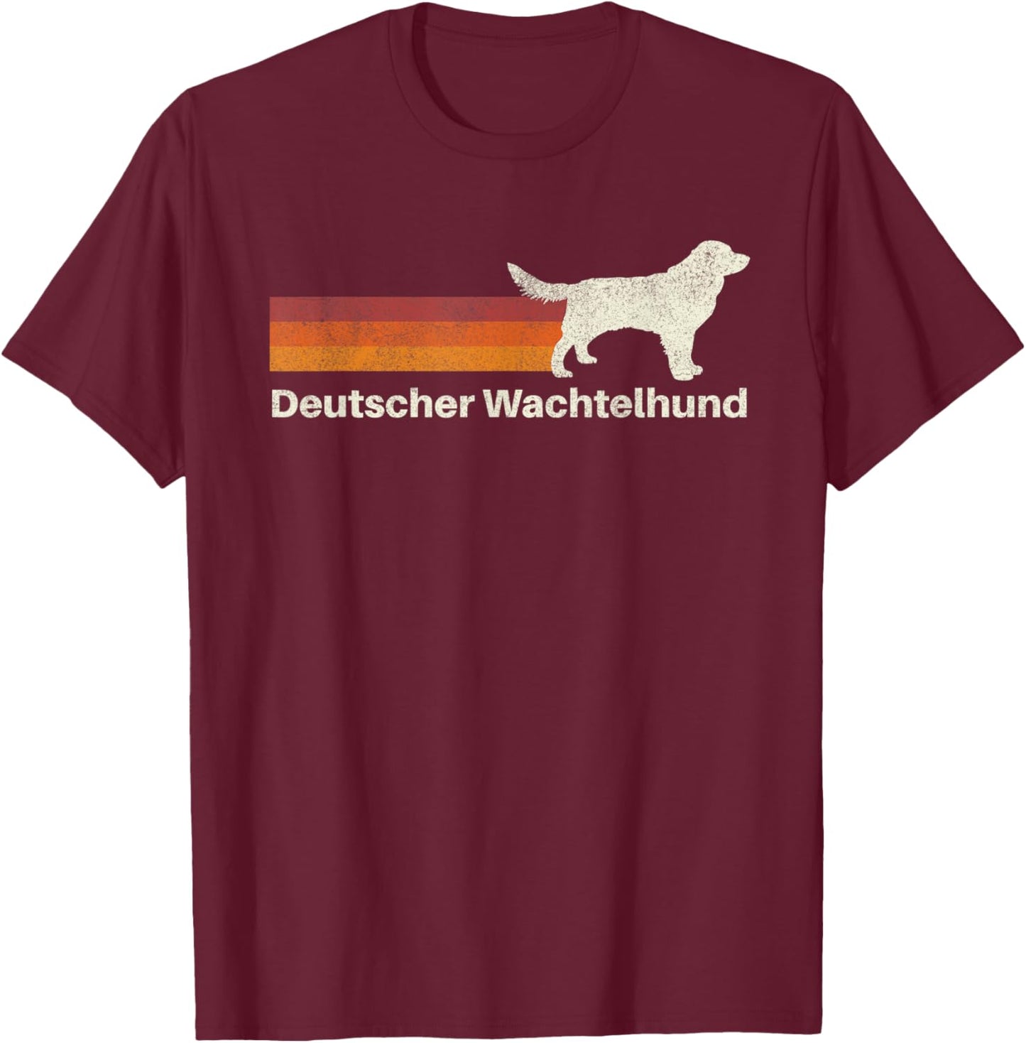 Vintage Deutscher Wachtelhund Retro Mom Dad Dog T-Shirt - T-Shirt | Maroon