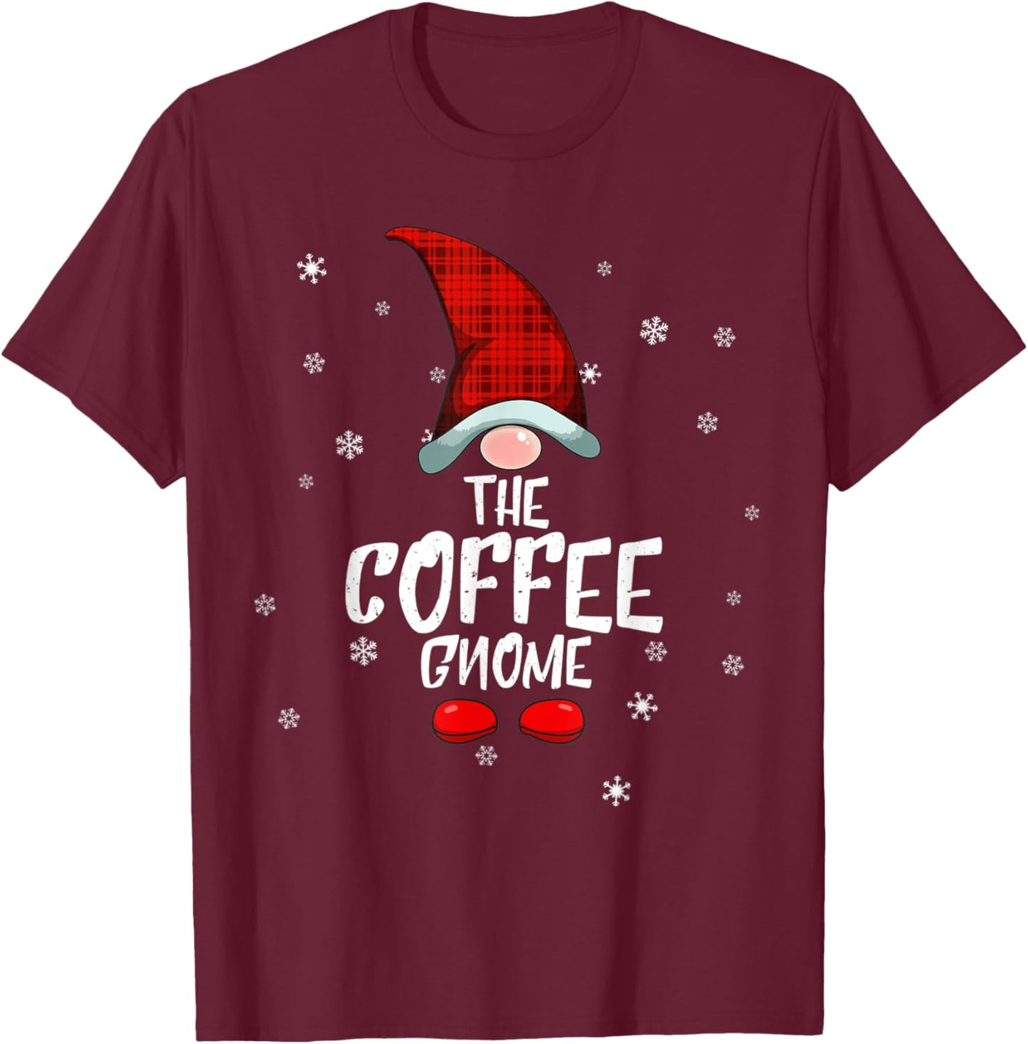 Coffee Gnome Family Christmas Pajama Coffee Gnome T-Shirt - T-Shirt | Maroon