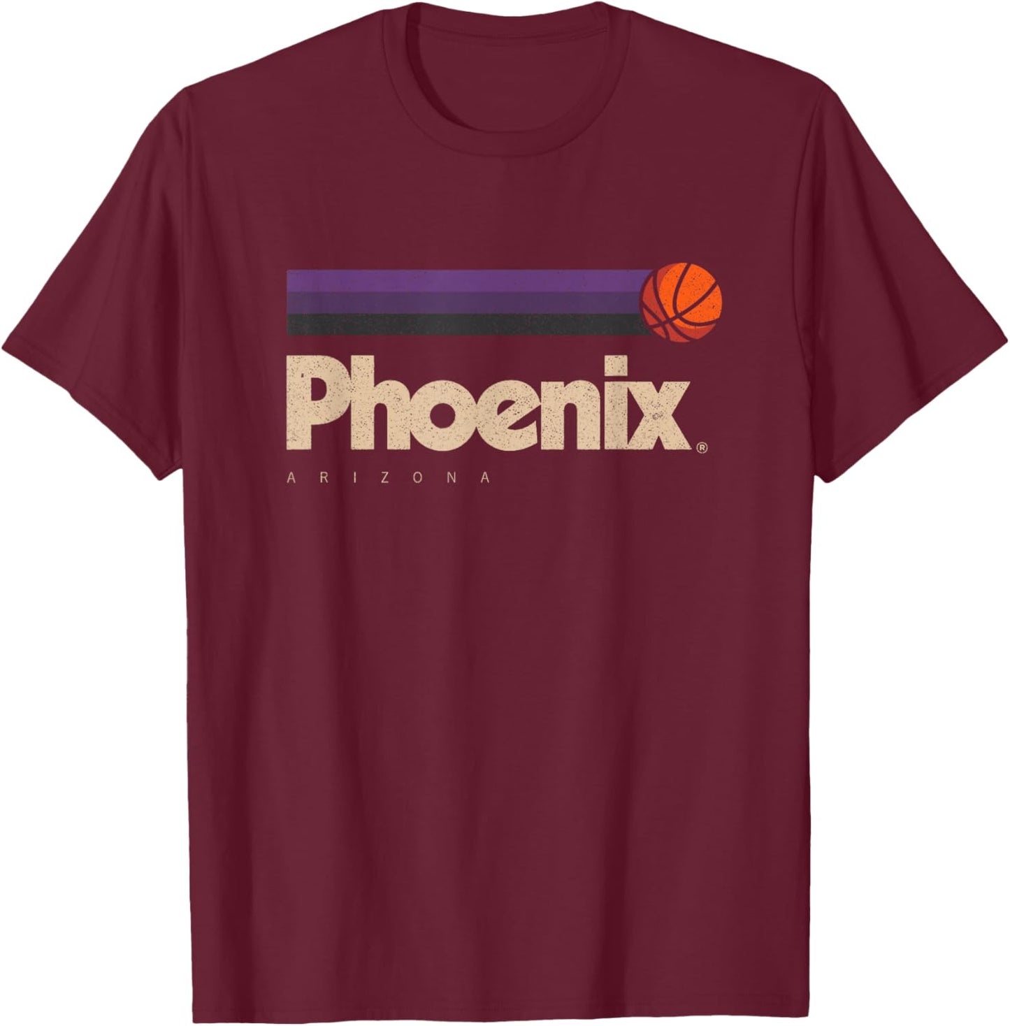 Phoenix Basketball B-Ball City Arizona Retro Phoenix T-Shirt - T-Shirt | Maroon