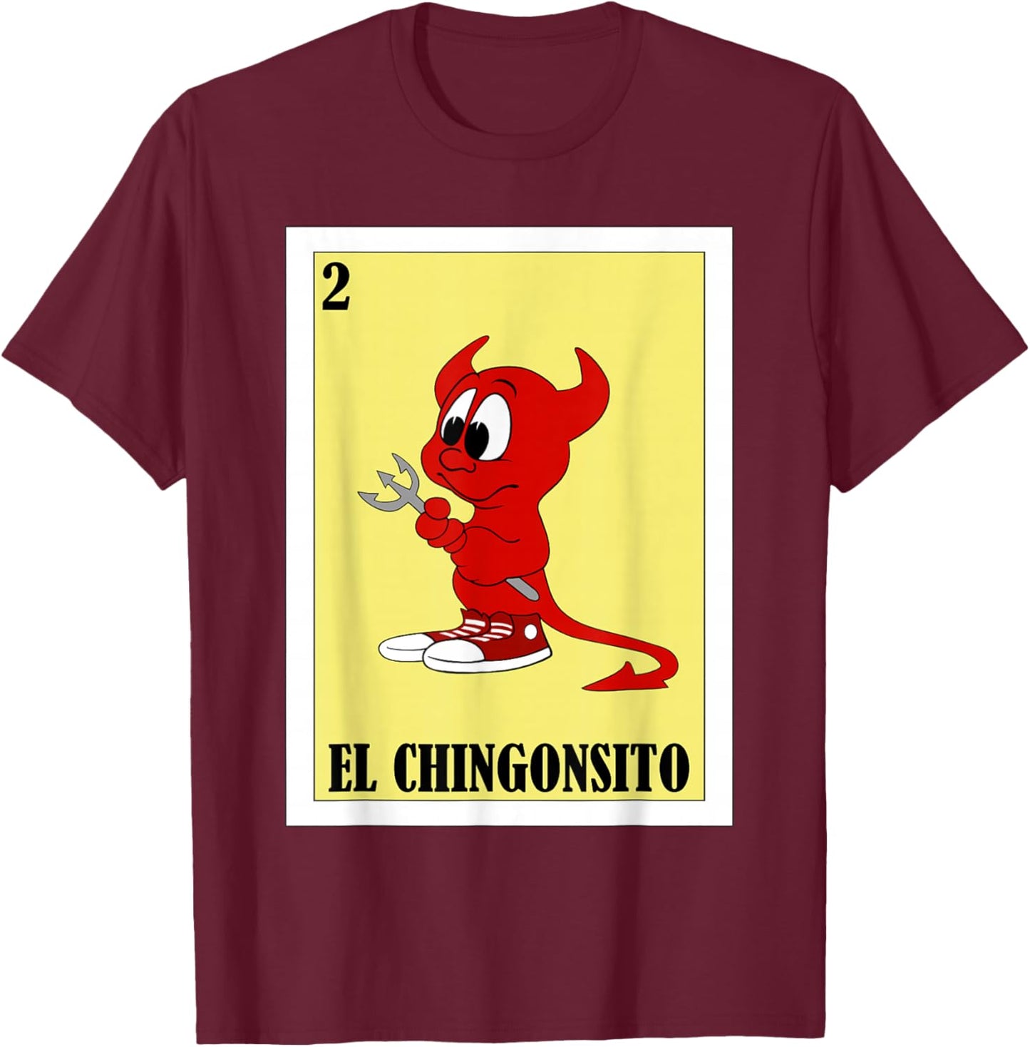 Funny Mexican Design for Kids - El Chingonsito Small T-Shirt - T-Shirt | Maroon