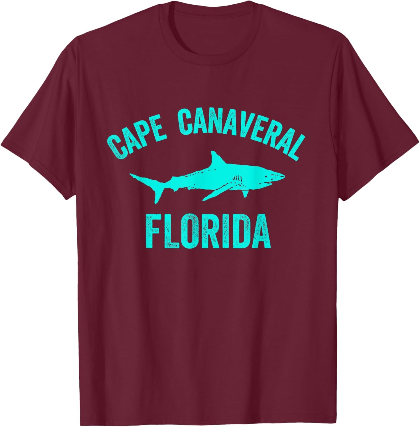 Cape Canaveral Florida Shark Shirt | Cape Canaveral Shark T-Shirt - T-Shirt | Maroon