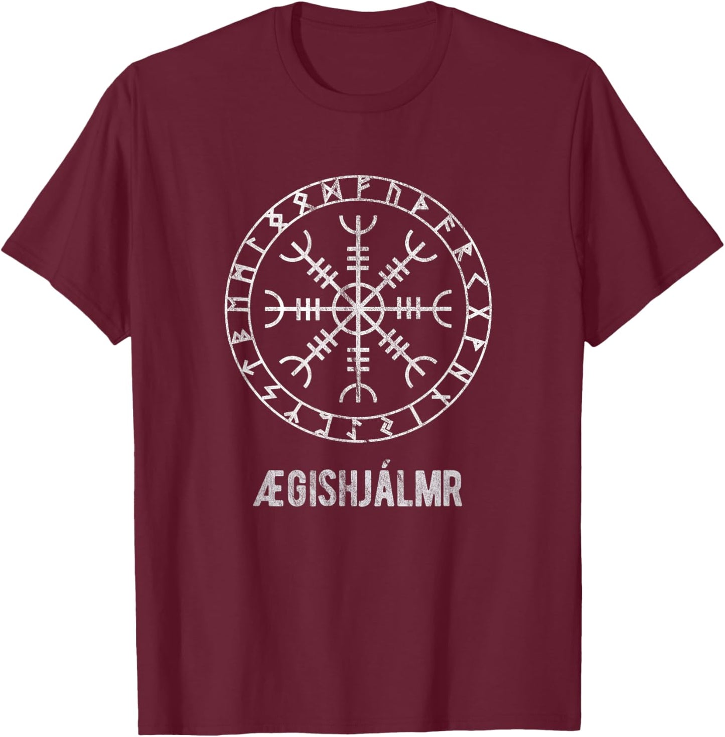Vintage Iceland Shirt - Nordic Viking Battle Folklore T-Shirt - T-Shirt | Maroon