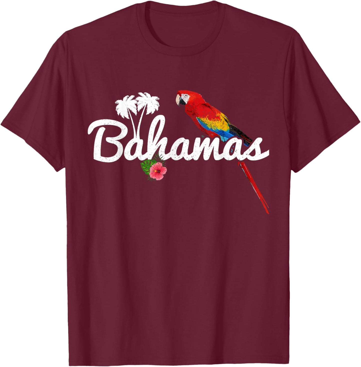 Bahamas Parrot Caribbean Souvenir T-Shirt - T-Shirt | Maroon