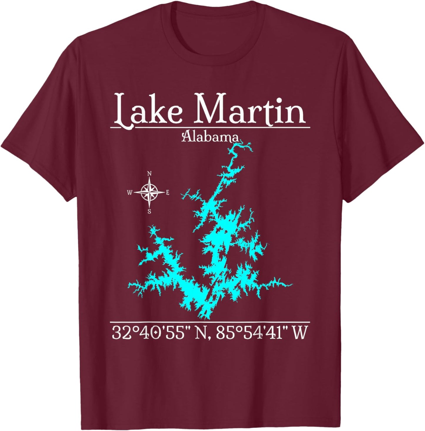 Lake Martin - Alabama T-Shirt - T-Shirt | Maroon