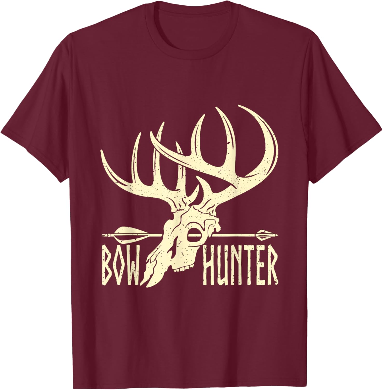 Vintage Bow Hunter American Deer Hunting Archery T-Shirt - T-Shirt | Maroon