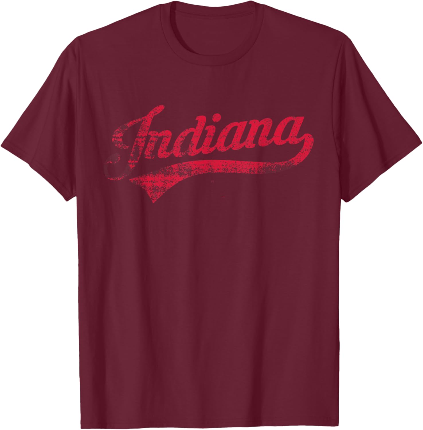 Vintage Indiana Hoosier State Distressed Pride apparel T-Shirt - T-Shirt | Maroon
