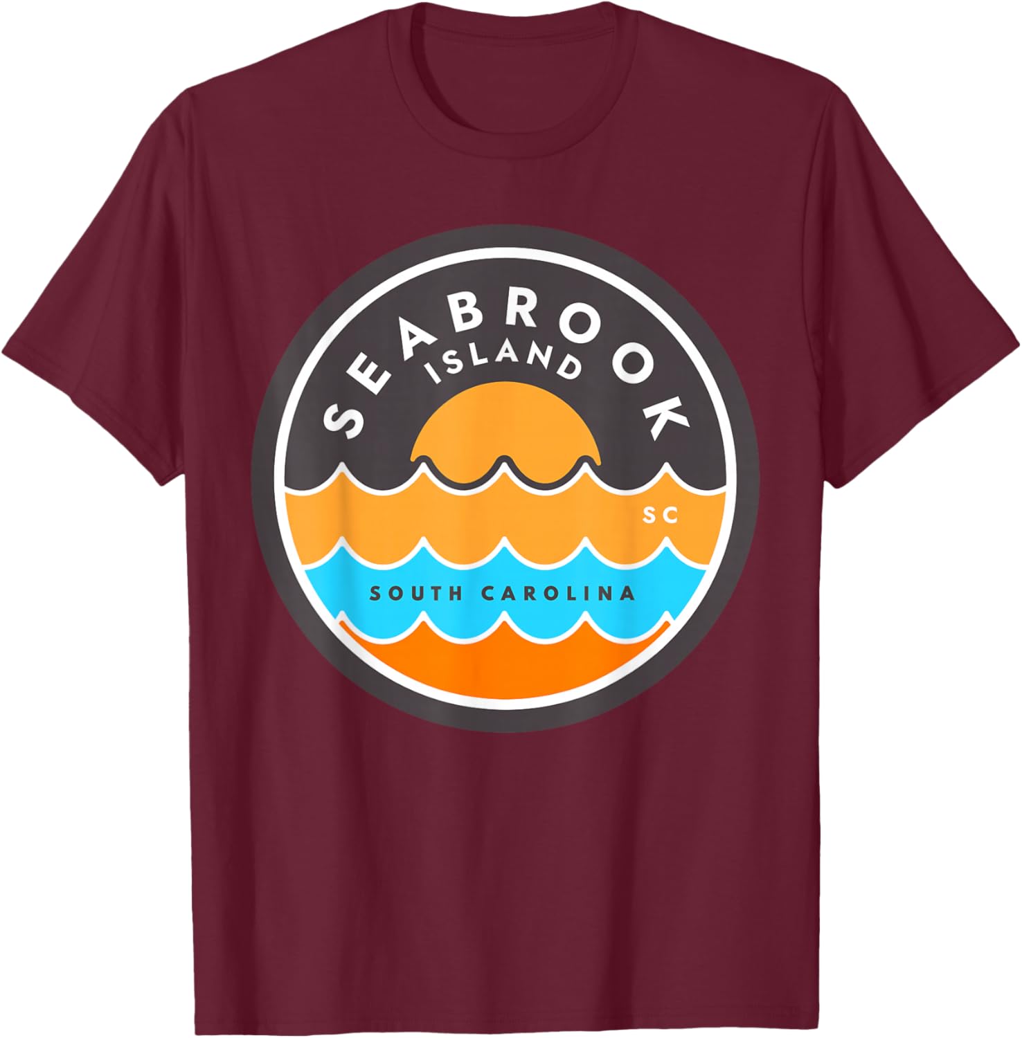 Seabrook Island Beach South Carolina SC Summer Vacation T-Shirt - T-Shirt | Maroon