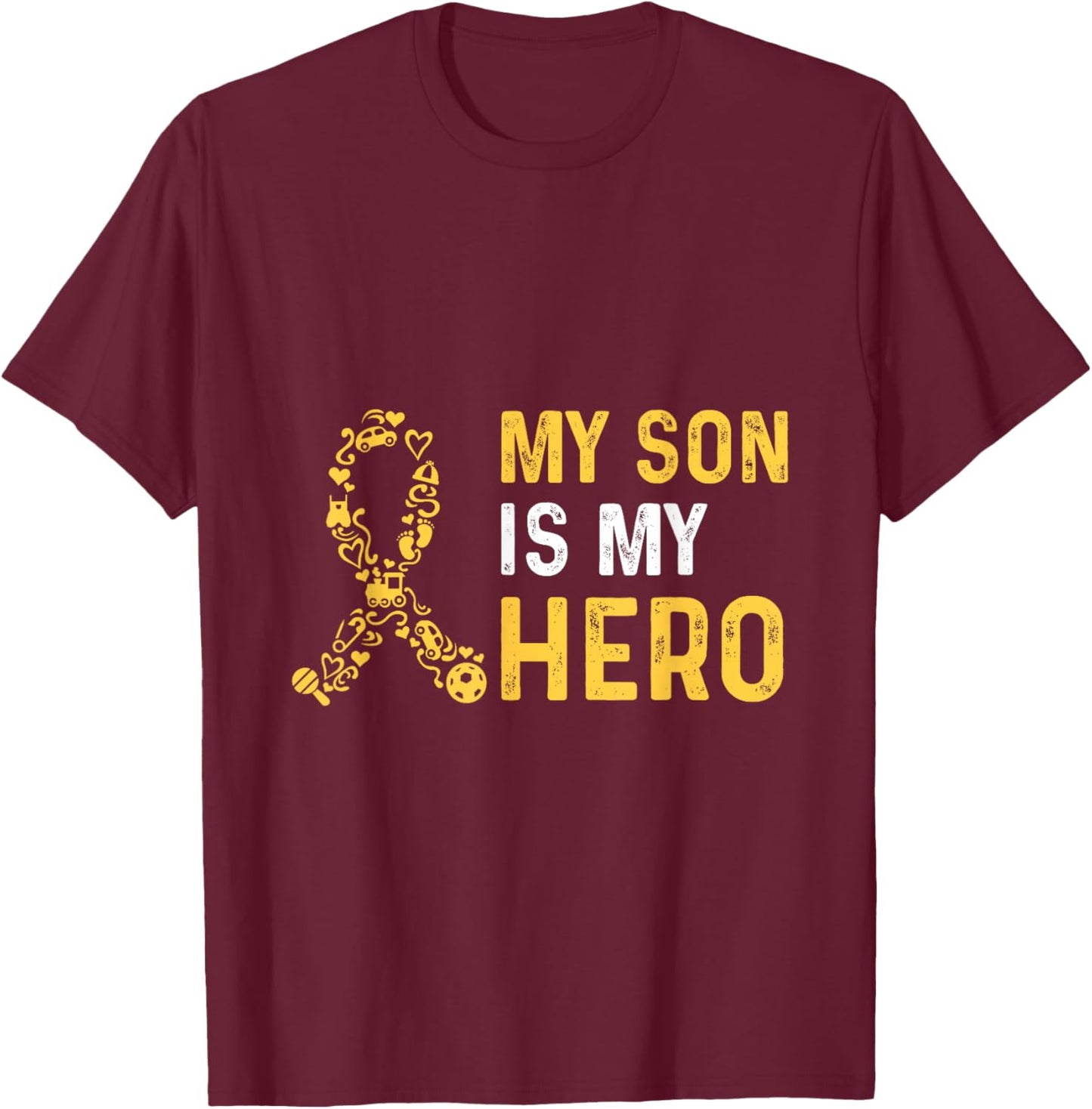 Childhood Cancer Awareness Quote for a Mom of a warrior T-Shirt - T-Shirt | Maroon