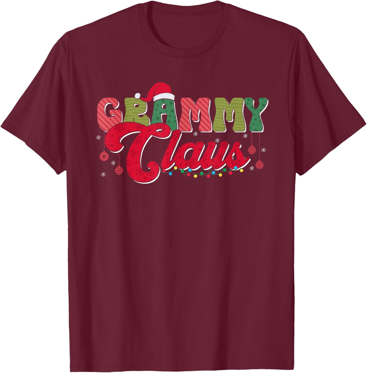 Santa Grammy Claus Grandma Christmas Nana Granny Holiday T-Shirt - T-Shirt | Maroon