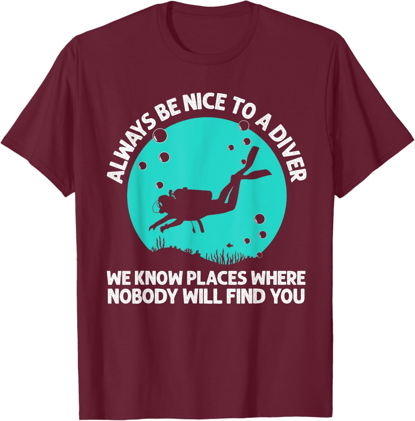 Cool Scuba Diving Women Scuba Diver Underwater Lover T-Shirt - T-Shirt | Maroon