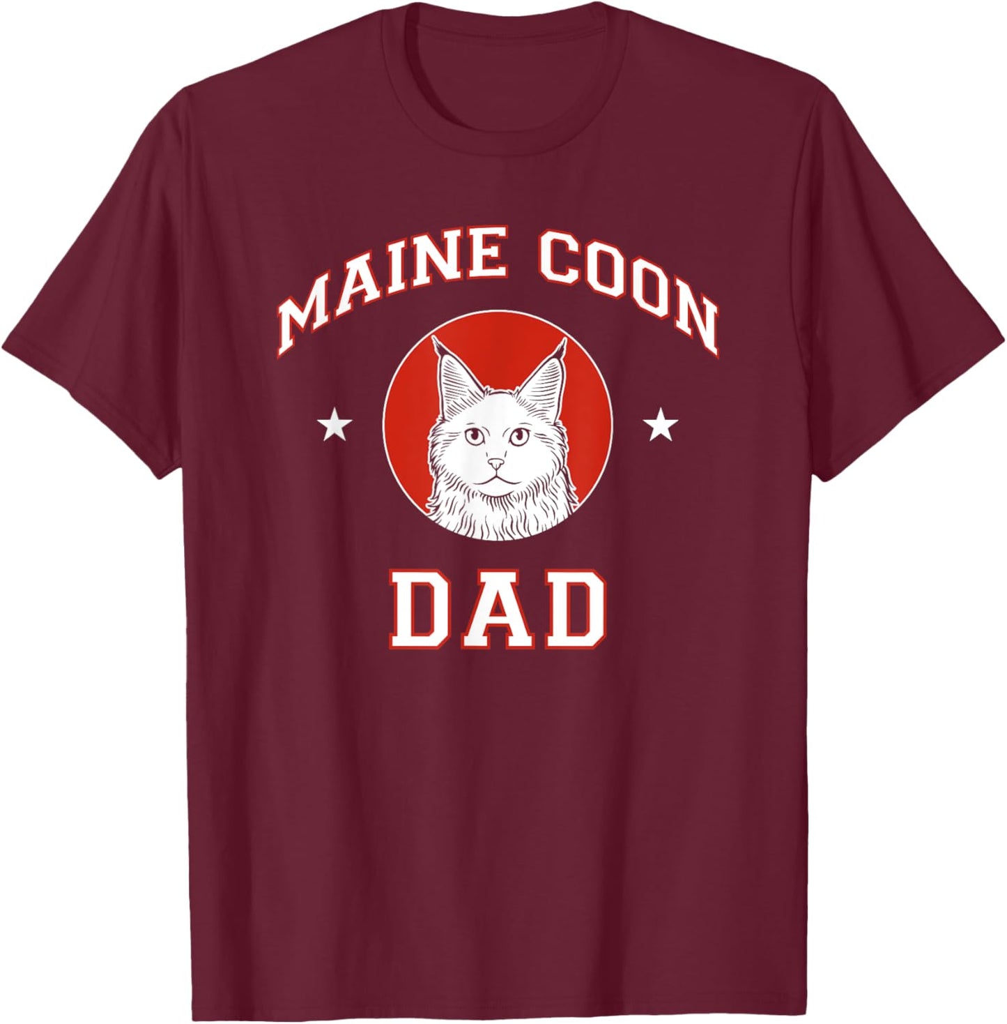Maine Coon Cat Dad Men Women Girls Kids T-Shirt - T-Shirt | Maroon