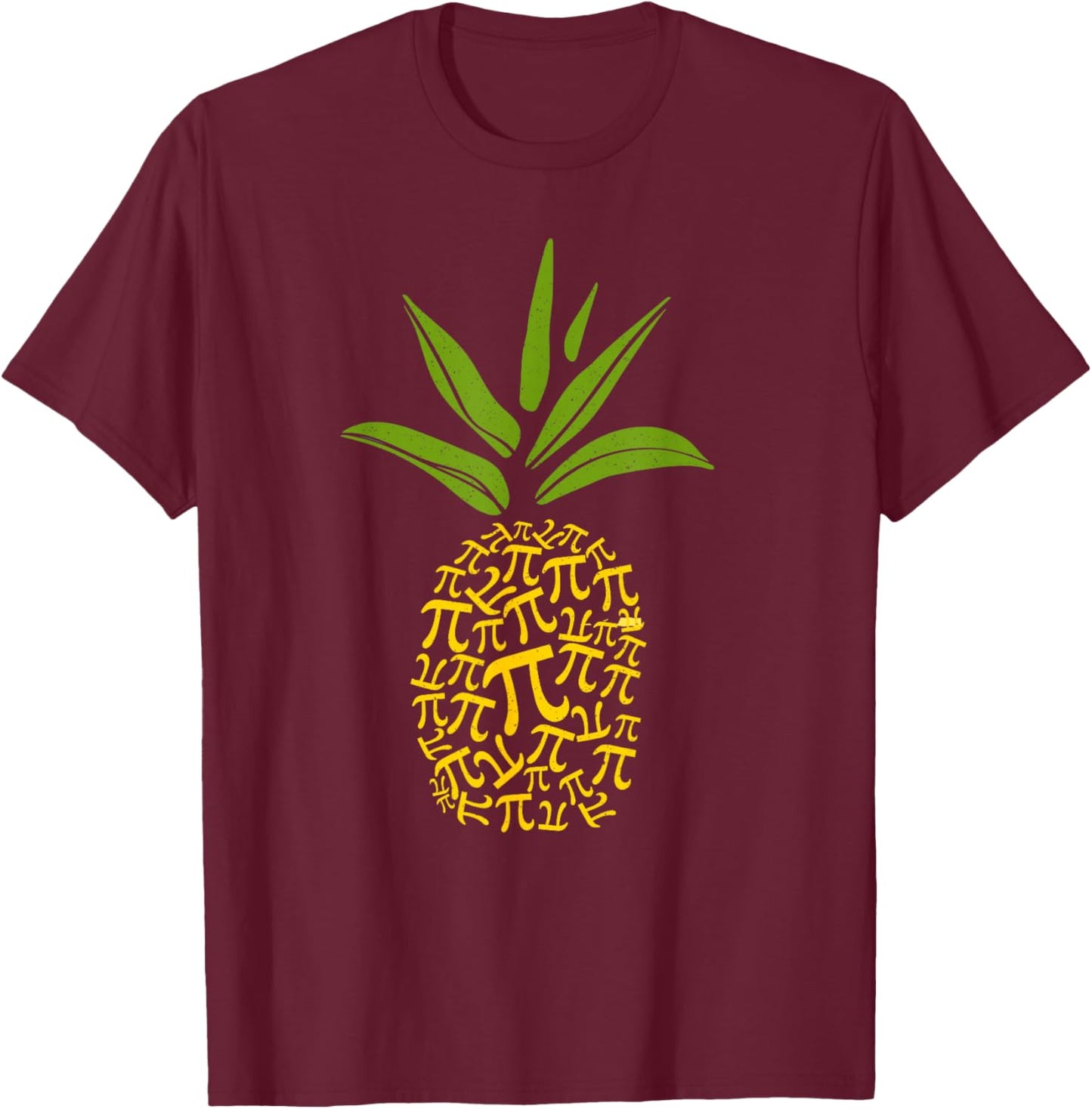 Happy Pie Day Cute Pi Pineapple 3.14 Funny STEM Math Teacher T-Shirt - T-Shirt | Maroon