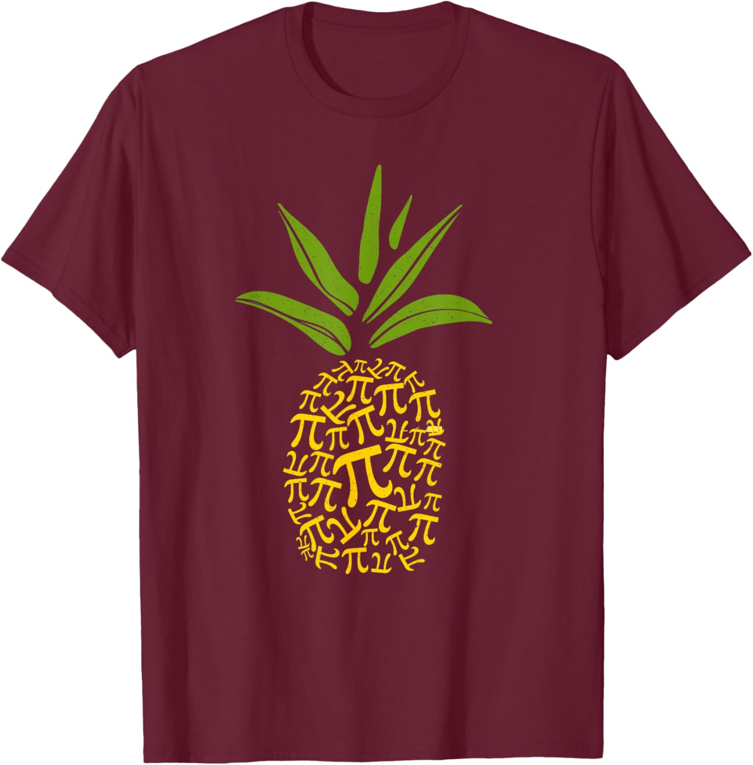 Happy Pie Day Cute Pi Pineapple 3.14 Funny STEM Math Teacher T-Shirt - T-Shirt | Maroon