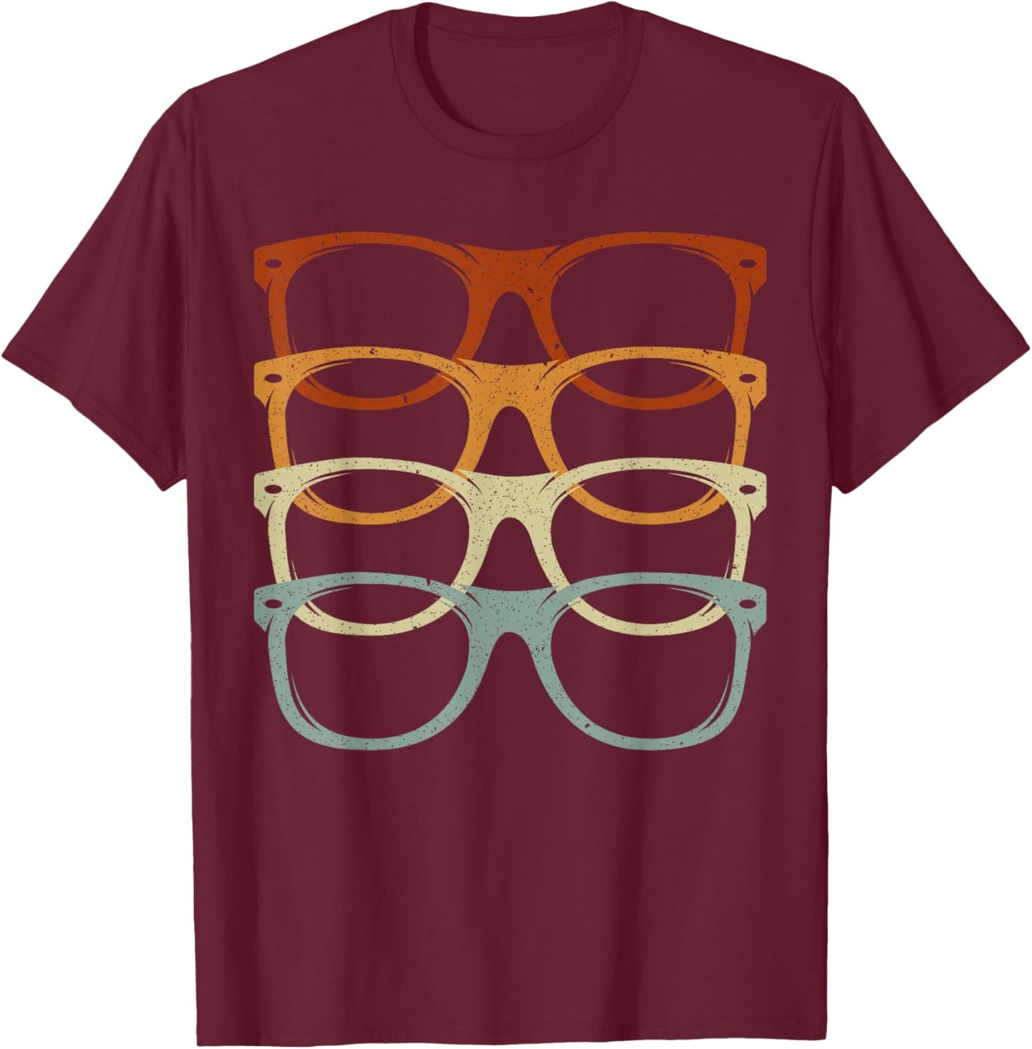 Retro Eyeglass Optician Eye Doctor Ophthalmology Optometrist T-Shirt - T-Shirt | Maroon