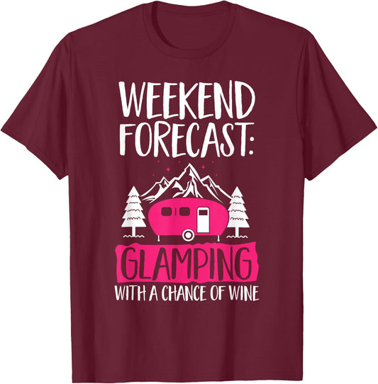 Glamping Wine Glamorous Camping T-Shirt - T-Shirt | Maroon