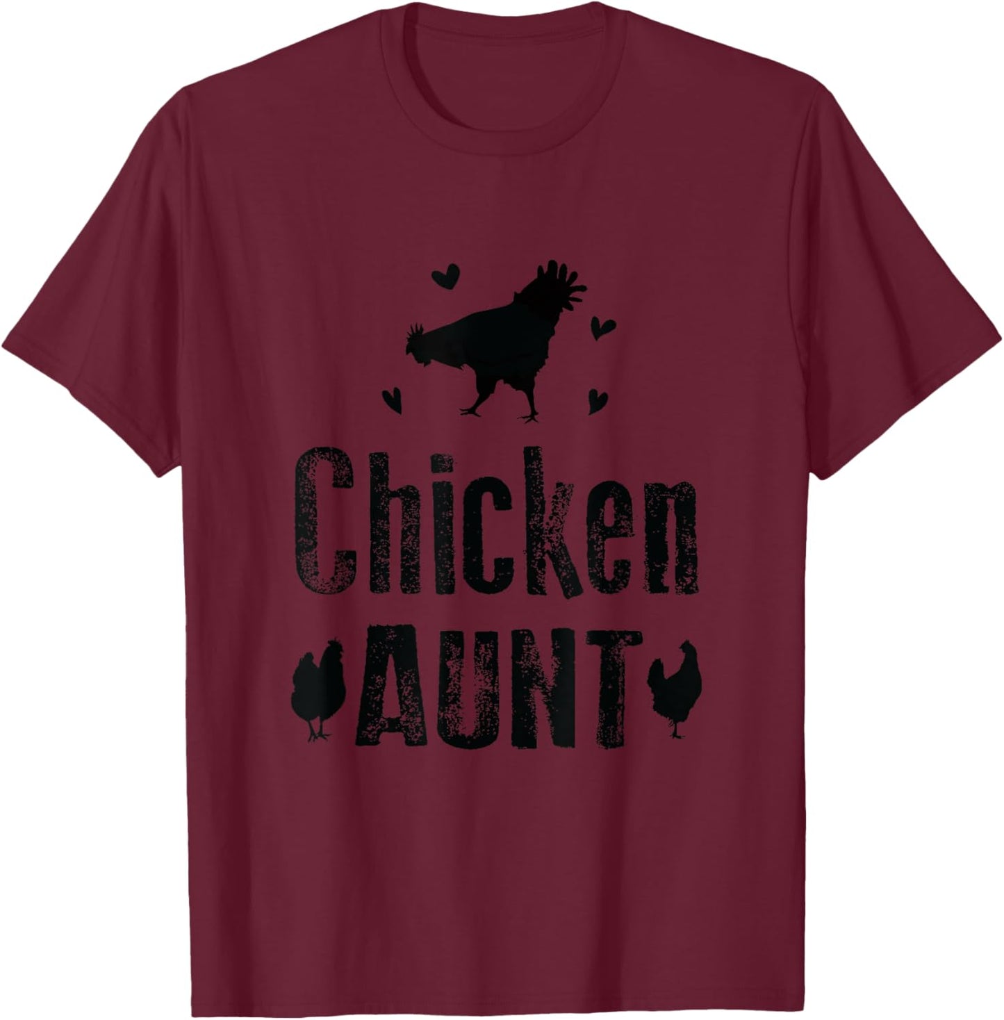 Chicken Aunt Auntie Farm T-Shirt - T-Shirt | Maroon
