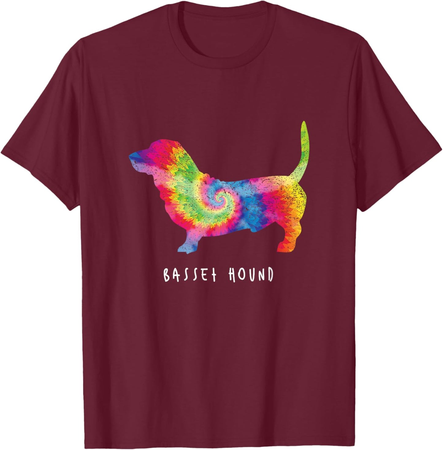 Basset Hound Lover Cute Puppy Pet Dog Owner Hippy Tie Dye Women T-Shirt - T-Shirt | Maroon